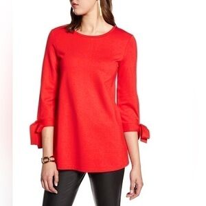 Halogen Red Tie Sleeve Tunic Top, M
